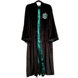 Harry Potter Slytherin Velvet Hooded Wizard Cape One Size Black